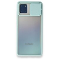 Newface Samsung Galaxy A81 / Note 10 Lite Kılıf Palm Buzlu Kamera Sürgülü Silikon - Turkuaz