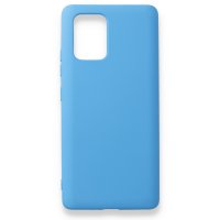 Newface Samsung Galaxy A91 / S10 Lite Kılıf Nano içi Kadife Silikon - Mavi