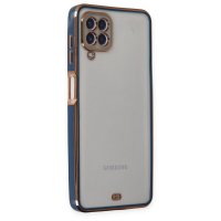 Newface Samsung Galaxy M12 Kılıf Liva Lens Silikon - Mavi