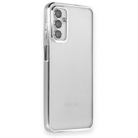 Newface Samsung Galaxy M23 Kılıf Razer Lensli Silikon - Gümüş