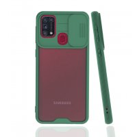 Newface Samsung Galaxy M31 Kılıf Platin Kamera Koruma Silikon - Yeşil