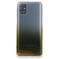 Newface Samsung Galaxy M31S Kılıf Lüx Çift Renkli Silikon - Sarı