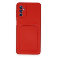 Newface Samsung Galaxy M52 5G Kılıf Kelvin Kartvizitli Silikon - Kırmızı