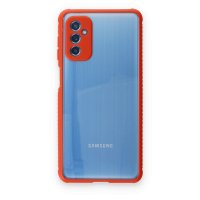 Newface Samsung Galaxy M52 5G Kılıf Miami Şeffaf Silikon - Kırmızı