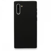Newface Samsung Galaxy Note 10 Kılıf Nano içi Kadife Silikon - Siyah