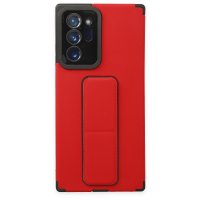 Newface Samsung Galaxy Note 20 Ultra Kılıf Mega Standlı Silikon - Kırmızı