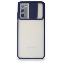 Newface Samsung Galaxy S20 FE Kılıf Palm Buzlu Kamera Sürgülü Silikon - Lacivert