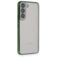 Newface Samsung Galaxy S22 Kılıf Razer Lensli Silikon - Yeşil