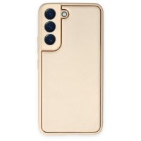 Newface Samsung Galaxy S22 Plus Kılıf Coco Deri Silikon Kapak - Gold