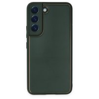 Newface Samsung Galaxy S22 Plus Kılıf Coco Deri Silikon Kapak - Yeşil