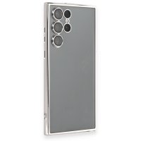 Newface Samsung Galaxy S22 Ultra Kılıf Razer Lensli Silikon - Gümüş
