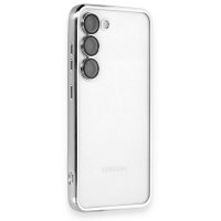 Newface Samsung Galaxy S24 Plus Kılıf Razer Lensli Silikon - Gümüş