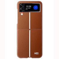 HDD Samsung Galaxy Z Flip 4 Kılıf HBC-155 Lizbon Kapak - Kahverengi