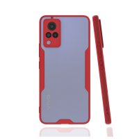Newface Vivo V21 Kılıf Platin Silikon - Kırmızı