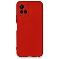 Newface Vivo Y21 Kılıf Nano içi Kadife Silikon - Kırmızı