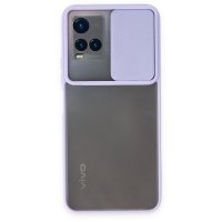 Newface Vivo Y21 Kılıf Palm Buzlu Kamera Sürgülü Silikon - Lila