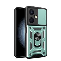 Newface Vivo Y27 Kılıf Pars Lens Yüzüklü Silikon - Yeşil