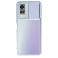 Newface Vivo Y31 2021 Kılıf Palm Buzlu Kamera Sürgülü Silikon - Lila