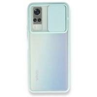 Newface Vivo Y53S Kılıf Palm Buzlu Kamera Sürgülü Silikon - Turkuaz