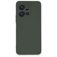 Newface Vivo Y35 Kılıf Nano içi Kadife Silikon - Koyu Yeşil