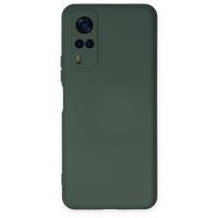 Newface Vivo Y51 Kılıf Nano içi Kadife Silikon - Koyu Yeşil