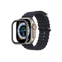 Newface Apple Watch Ultra 49mm Alüminyum Kasa Cam Ekran Koruyucu - Gri