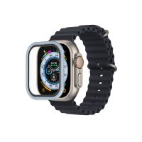 Newface Apple Watch Ultra 49mm Alüminyum Kasa Cam Ekran Koruyucu - Mavi