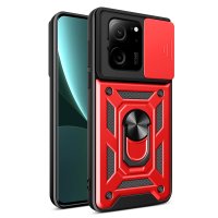 Newface Xiaomi Mi 13T Pro Kılıf Pars Lens Yüzüklü Silikon - Kırmızı