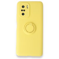 Newface Xiaomi Poco F3 Kılıf Viktor Yüzüklü Silikon - Sarı