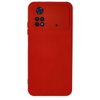 Newface Xiaomi Poco M4 Pro 4G Kılıf Nano içi Kadife Silikon - Kırmızı
