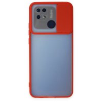 Newface Xiaomi Poco C40 Kılıf Palm Buzlu Kamera Sürgülü Silikon - Kırmızı