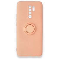 Newface Xiaomi Redmi 9 Kılıf Viktor Yüzüklü Silikon - Pudra