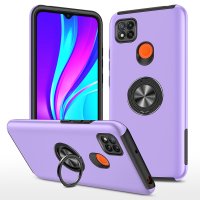 Newface Xiaomi Redmi 9C Kılıf Elit Yüzüklü Kapak - Mor