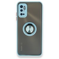 Newface Xiaomi Redmi Note 11 SE Kılıf Montreal Yüzüklü Silikon Kapak - Buz Mavi