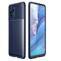 Newface Xiaomi Redmi Note 10S Kılıf Focus Karbon Silikon - Lacivert