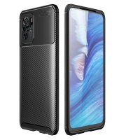 Newface Xiaomi Redmi Note 10S Kılıf Focus Karbon Silikon - Siyah