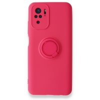 Newface Xiaomi Redmi Note 10S Kılıf Viktor Yüzüklü Silikon - Pembe