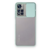 Newface Xiaomi Poco M4 Pro 5G Kılıf Palm Buzlu Kamera Sürgülü Silikon - Turkuaz