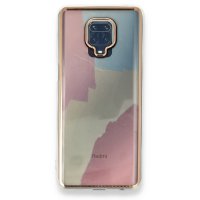 Newface Xiaomi Redmi Note 9 Pro Kılıf Çiçekli Silikon - Buz Mavi