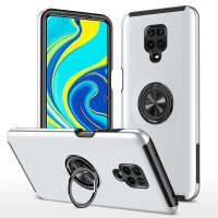 Newface Xiaomi Redmi Note 9S Kılıf Elit Yüzüklü Kapak - Gümüş