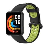 Newface Xiaomi Redmi Watch 2 Lite Spor Delikli Kordon - Siyah-Yeşil