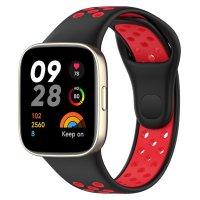 Newface Xiaomi Redmi Watch 3 Spor Delikli Kordon - Siyah-Kırmızı