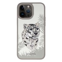 Santa Barbara Polo Racquet Club iPhone 15 Pro Savanna Kapak - Snow Leopard Beyaz