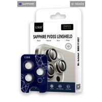 URR iPhone 15 Pro Max Sapphire PVDSS Kamera Lens Koruyucu - Gümüş