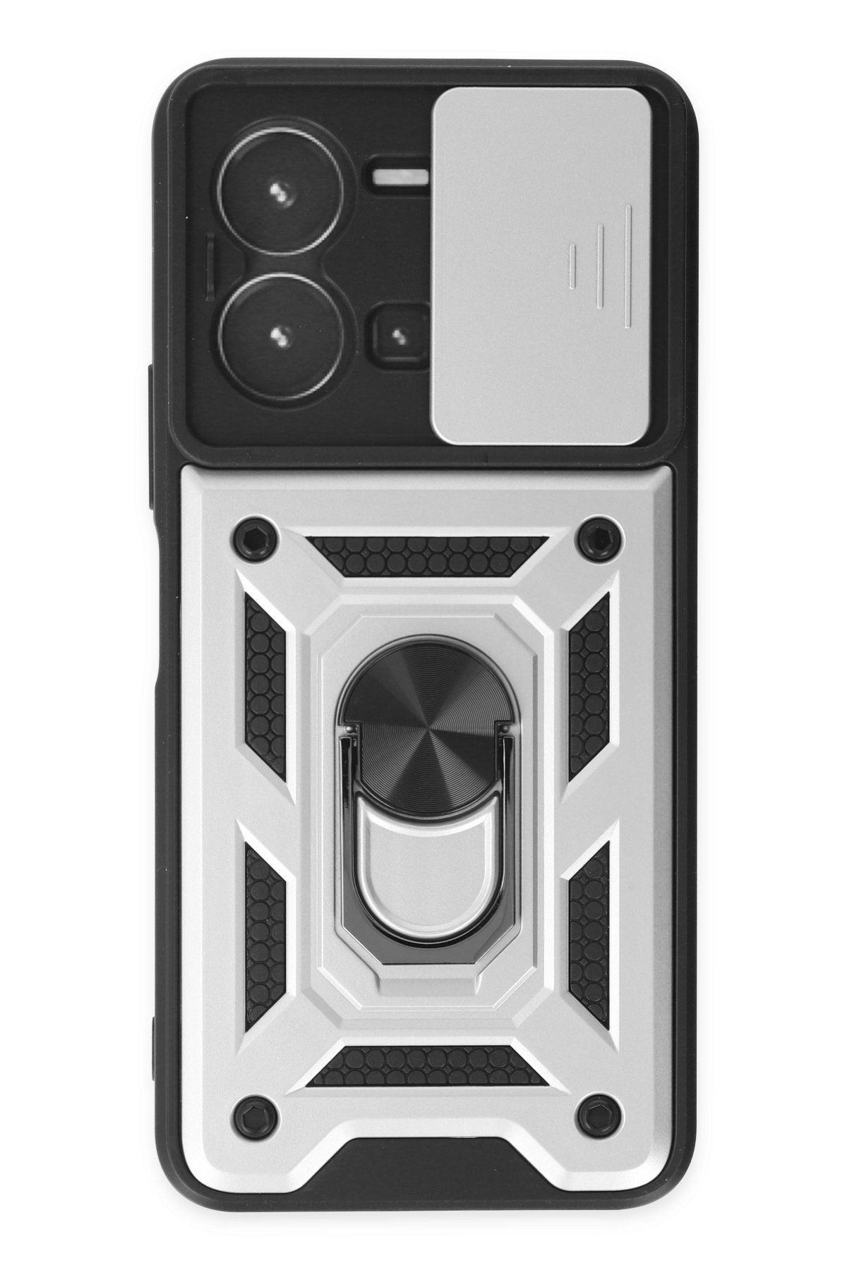 Newface Vivo Y35 Kılıf Mega Standlı Silikon - Pudra