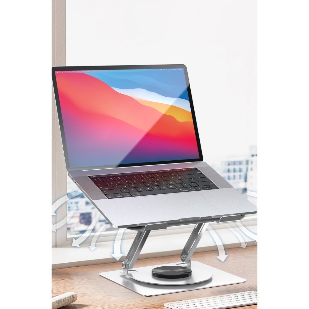 Earldom EH257 360 Derece Ayarlanabilir Metal Laptop Standı - Gri