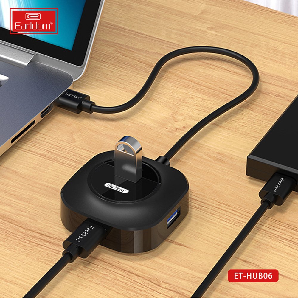 Earldom HUB06 Tak Çalıştır 4 Adet Usb 2.0 Çıkışlı Usb Çoklayıcı - Siyah