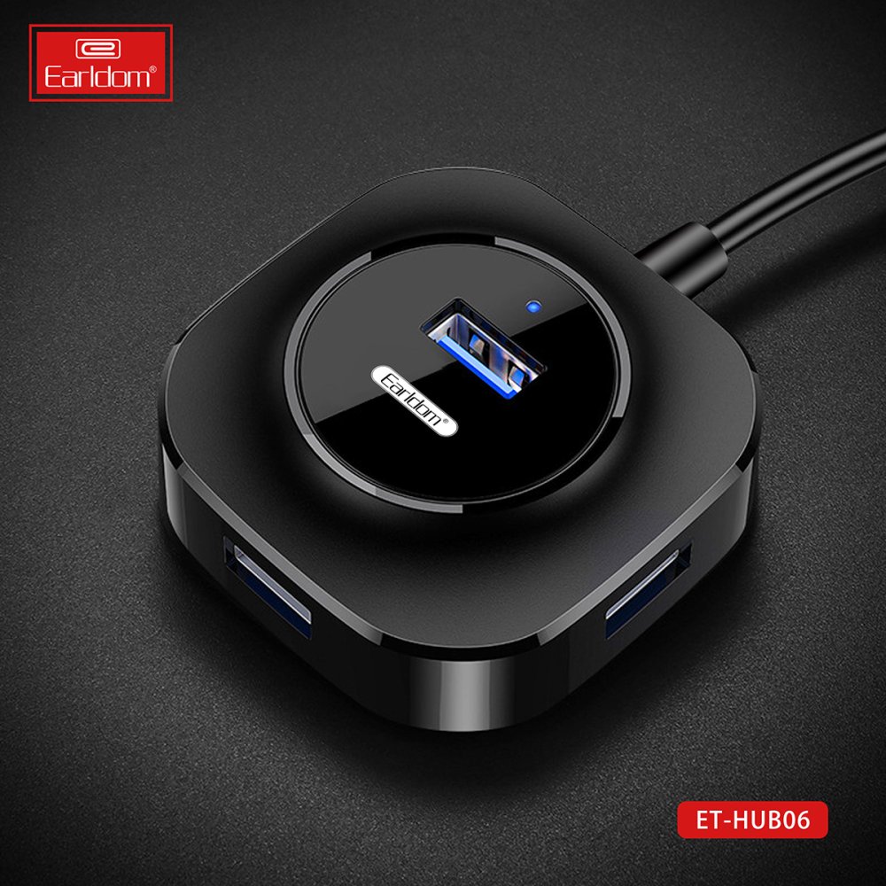 Earldom HUB06 Tak Çalıştır 4 Adet Usb 2.0 Çıkışlı Usb Çoklayıcı - Siyah