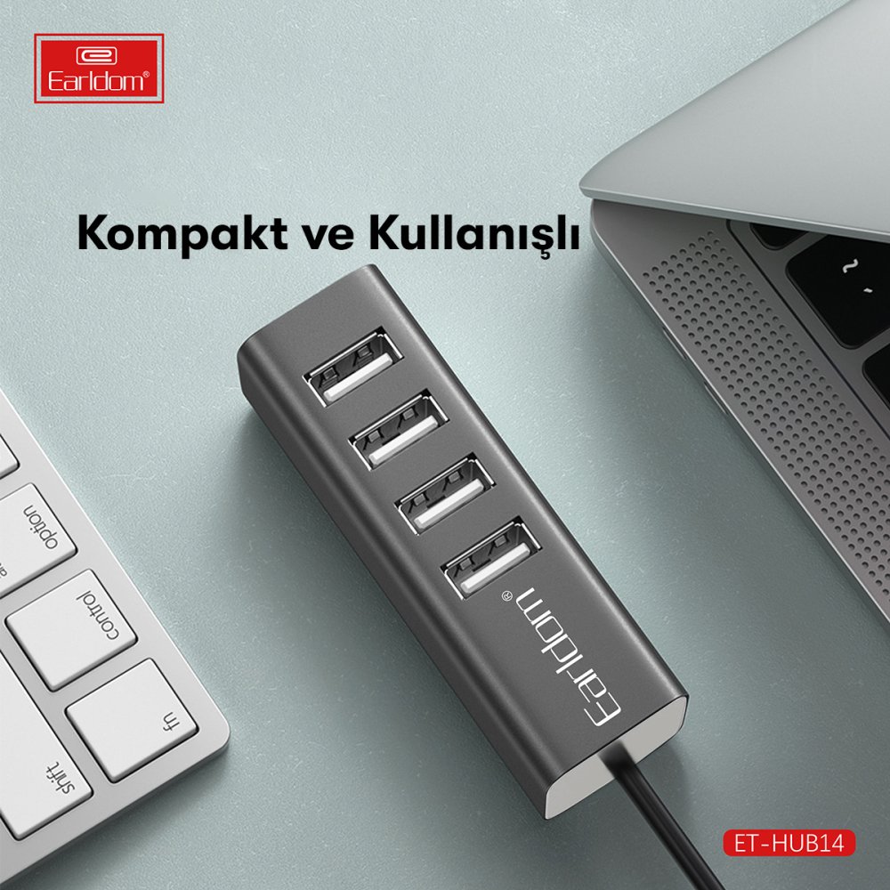 Earldom HUB14 Tak Çalıştır 4lü Usb Çoklayıcı - Siyah