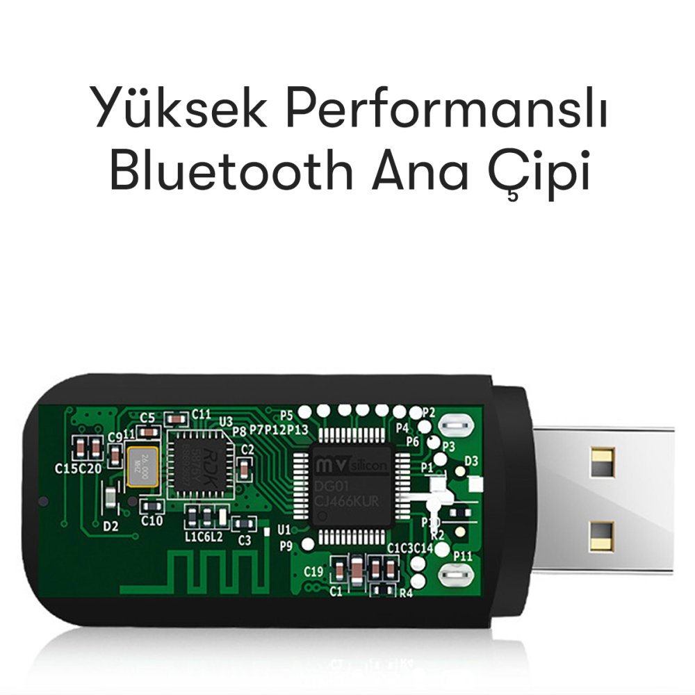 Earldom M22 Bluetooth 5.0 Usb Aux Dönüştürücü - Siyah